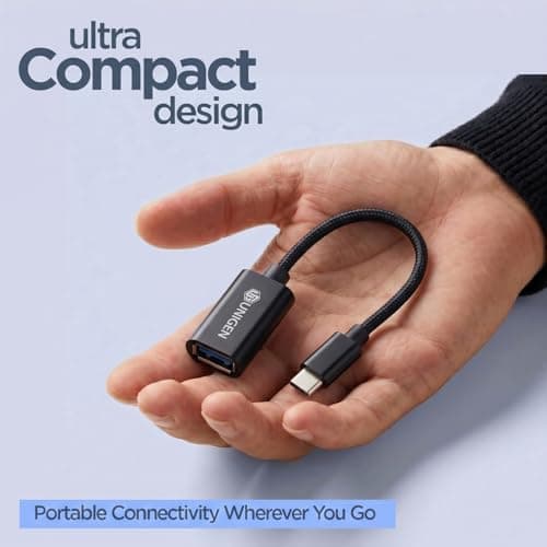UNIGEN USB Type-C OTG Adapter | USB-C Male to USB-A Female Converter Cable | 480Mbps Data Transfer | Supports 18W Fast Charging | Nylon Braided OTG Connector for Pendrive, Mouse, Keyboard, USB Devices 3
