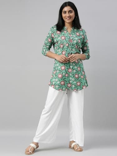 Go Colors Solid Viscose Basic Palazzo for Women | Mid Rise, Side Pockets, White_LPZ7_White_L 3