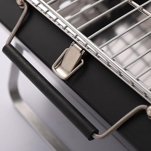 My Creative Hut Portable Barbeque Camping Grill &BBQ Utensils, Foldable Stainless Steel Charcoal Grill, Small Outdoor Travel BBQ, Compact Picnic Barbecue Cooking Grill for Camping Forest Green (Large) 5