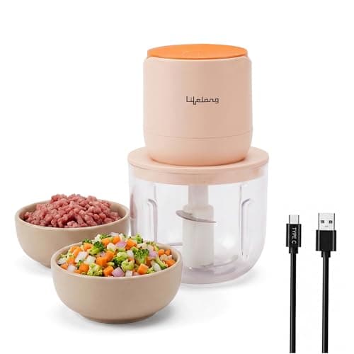 Lifelong Rechargeable Electric Food Chopper with 600ml | 100W Motor | Triple SS Blades | USB Type-C Charging |3600 mAh Battery | One-Press Operation for Veggies, Meat, Garlic, Nuts & Baby Food(LLWC05)