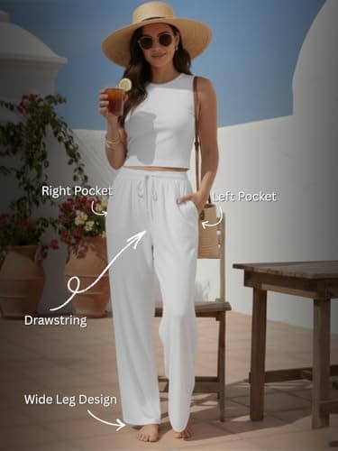 V33 Women's and Girls 100% Rayon Regular Fit/Wide Leg Palazzo Pants - Available in Plus Size -M, L, XL, 2XL, 3XL, 4XL, 5XL White 3