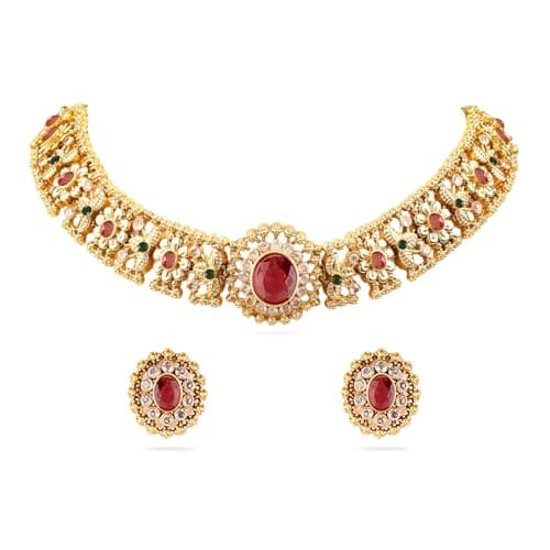 Rubans Jewellery Set Kundan Choker Traditional Bridal Women Wedding Fashion Gift for Women & Girls