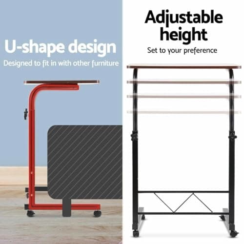 Multi-Purpose Sofa Side Height-Adjustable Laptop Table with Docking for Tablet, Study Table, Portable, Ideal for Work from Home, DIY Table, Easy to Assemble kids&adults (Black) 4