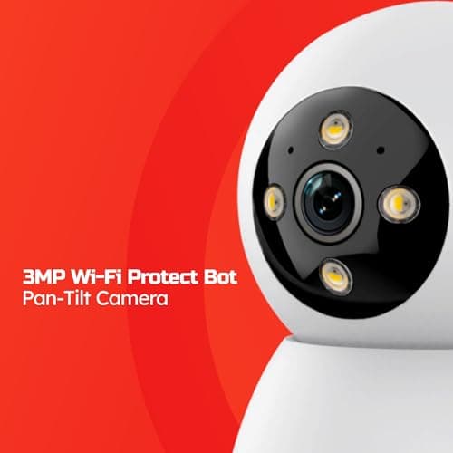 MANOMAY 3MP Wi-Fi Pan-Tilt Security Camera | BIS-ER Certified (STQC) | 360° Smart Tracking | Two-Way Audio | All Time Color Night Vision | Alexa Support | Works with Android & iOS (M1078S) 3