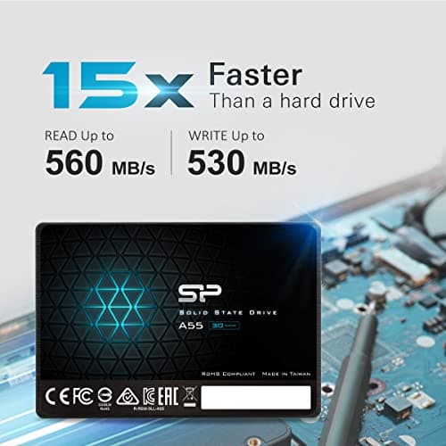 Silicon Power SP SP SP Ace A55 1TB SATA SSD, Up to 500MB/s, 3D NAND with SLC Cache, 2.5 Inch SATA III 6Gb/s Internal Solid State Drive for Desktop Laptop PC Computer 3
