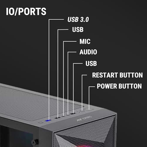 Ant Esports Elite 1200 ATX Computer Case/Gaming Cabinet - Black | Support ATX, Micro-ATX, Mini-ITX | Pre-Installed 3 Front Fans & 1 Rear Fan 4