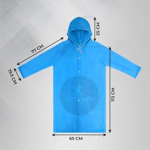 Krivyah ENTERPRISE Unisex Raincoat With Hood Waterproof Rain Poncho EVA Material Reusable Lightweight Universal Size Raincoat for Men and Women (Multicolor (Pack of 1)) 5