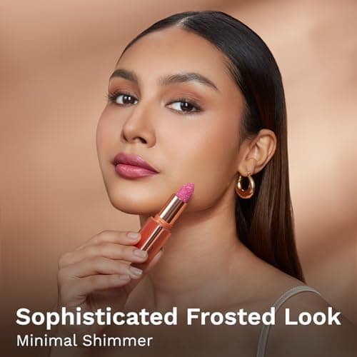 Pilgrim Glitter Lipstick For Women 4.2gm | Dubai Luxe Lifestyle - Chic Haseena Shade | Lipstick Infused with Vitamin E & Olive Oil | Glitter Formula With Matte Finish | Non Drying | All Skin Types 4