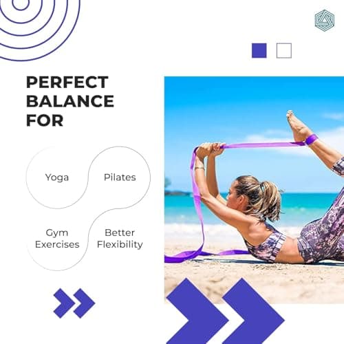 Boldfit Yoga Belt for Women and Men - Yoga Strap for Stretching with Extra Safe Adjustable D-Ring Buckle - Durable and Comfy Texture - Perfect for Your Yoga Session - 6 Feet, Purple 5