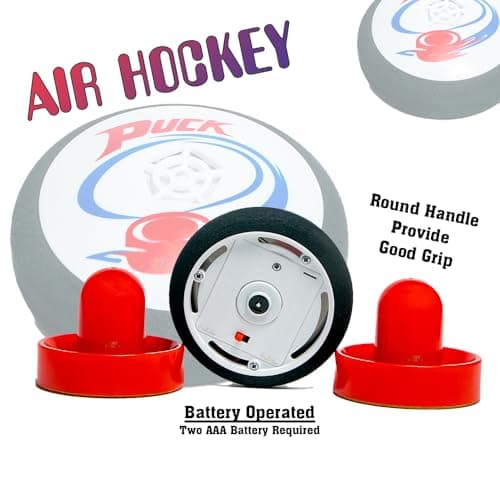 Toy Imagine™ Air Power Hockey Game Set – Indoor Tabletop Air Hockey for Kids & Adults | 1 Hover Puck + 2 Pushers | Fun Indoor Games for Boys Age 7-14 | Gift for Boys Age 12-14 (Batteries Included) 3