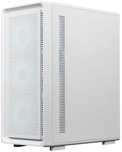 Circle Gladius M1 Mid- Tower Computer Case | Gaming Cabinet - White| Support M-ATX, ITX | Pre- Installed 3 x 120mm Front and 1 x 120mm Rear RGB Mirror Fans 5