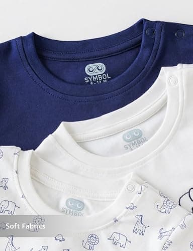 Amazon Brand Symbol Unisex 100% Cotton Half Sleeve T-Shirts (Pack of 3) (SK-BTS-SS26-2004 (0-24M)_NSWNWS_0-6 M) 5