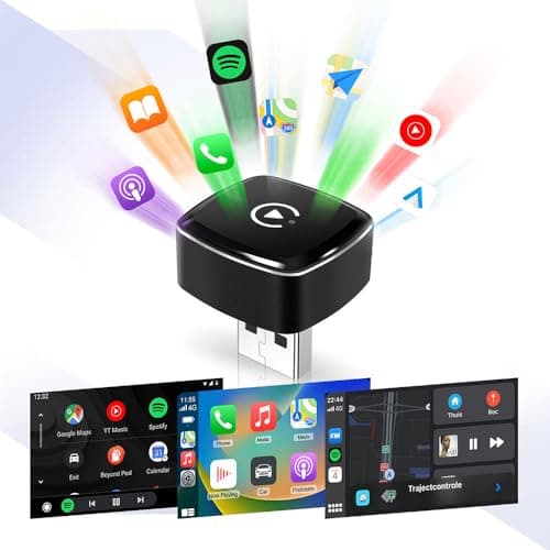 Spiffy 2-in-1 USB Wireless CarPlay Adapter, Advance Siri Support Plug and Play Bluetooth Wireless Car Receiver for OEM Systems Converts Wired Android Auto/CarPlay to Wireless 4