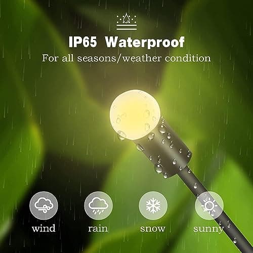 TECH LOGO ELECTRONICS Outside solar Garden 8LED Light Outdoor Home Waterproof Plant Lights for Balcony Terrace Pots, Acrylonitrile Butadiene Styrene-warm yellow (1) 5
