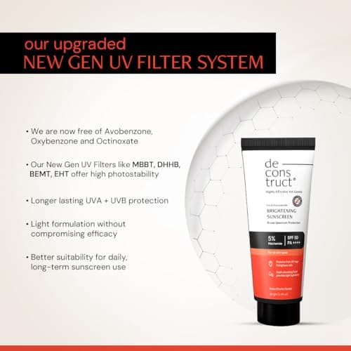 Deconstruct Fluid Brightening Sunscreen SPF 50+ PA++++ |Sunscreen with Niacinamide| Brightens Skin | Dewy finish| Gives glow| Lightweight, Quick absorb |For dry, oily,combination, normal skin |For Men 3