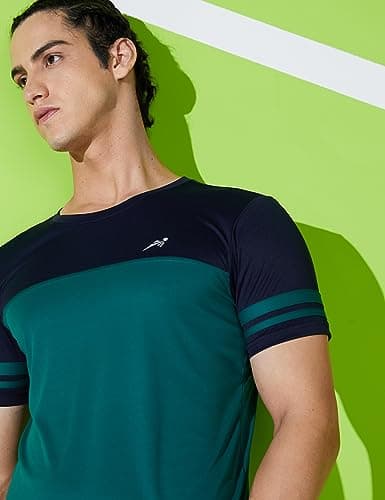 Amazon Brand - Symactive Men's Round Neck Sports T-Shirt (SS19-SYSP-03B_Small_Viridian) 5