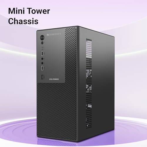 Zebronics Force, Computer Chassis, Micro ATX/Mini ITX, USB x 2, Front Audio, Perforated Side Panel, Top-Mounted PSU 2