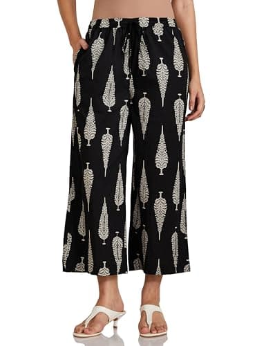 Amazon Brand - Myx Women's Palazzo Bottom (PAG207_Black_XXXL)