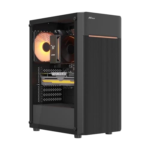 Ant Value VM24 Computer Case/Gaming Cabinet - Black | Support ATX, M-ATX, ITX | Pre-Installed 1 ARGB Fan