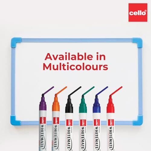 Cello Whitemate Whiteboard BoldMarkers | Set of 6 | Assorted Ink Colours | Whiteboard Marker with Easily Erasable Ink | Refillable Whiteboard Markers Markers 3