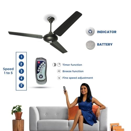 Superfan Super Sevak 1200 mm BLDC Ceiling Fan with Remote | 11 kV Surge Protection | 380 RPM | 220 CMM Airflow | 35W Power Saving Fan | 5 Year Warranty (White) 4