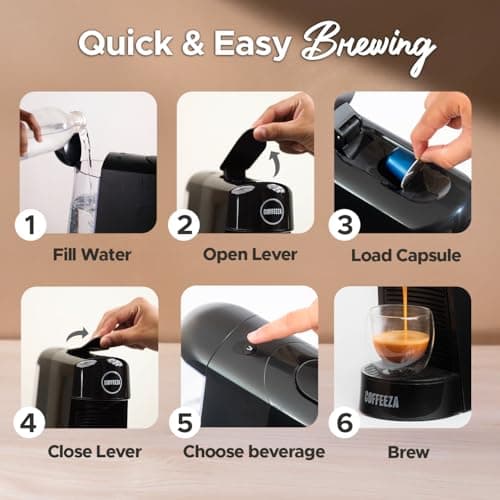COFFEEZA Finero Next Pod Coffee Machine & Capsule Storage Drawer Combo | Perfect Espresso & Cappuccino Maker with 50-Pod Capacity Storage | Compatible with Nespresso Pods| 1-Year Warranty 5