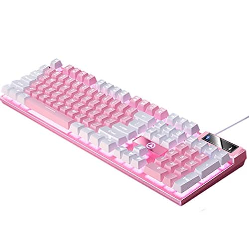 BNF®Mechanical Gaming Keyboard USB LED Lighting for Game Office Pink White|Computers/Tablets & Networking|Keyboards, Mice & Pointers|Keyboards & Keypads|Package Includes:1 Piece Gaming Keyboard 2