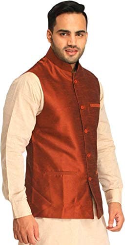 Exotic India Men's Waist Coat (SPE97-36-rust_Multicoloured_Small) 2