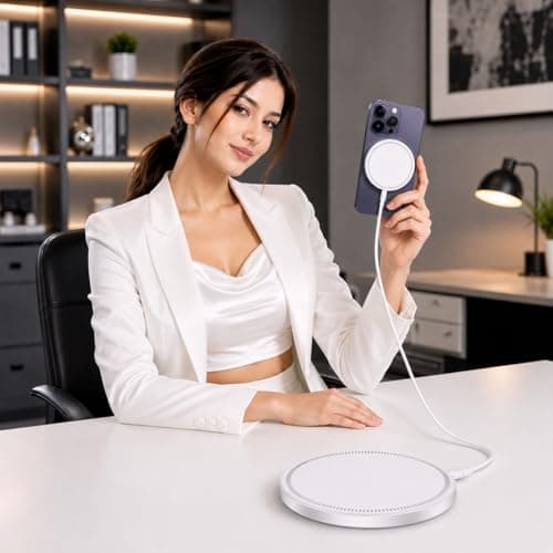ZoTronico 15w Magnetic Foldable Wireless Charger for iPhone 17 to 12 Series | Compatible with ArPods 2/3/Pro | (15w-Magnetic-White)