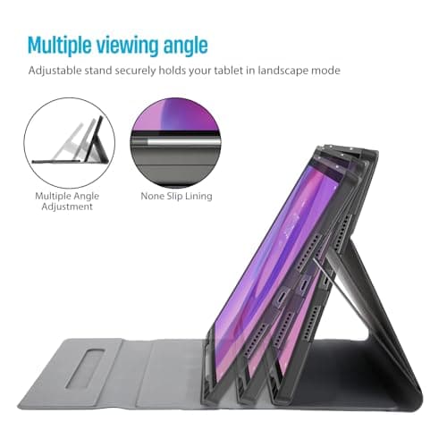 ProCase Tablet Case with Keyboard Compatible with Lenovo Idea Tab Plus 12.1"/Tab K12, Folio Cover with Magnetically Removable Wireless Keyboard, Multi-Angle Stand and Pen Holder, Black 4