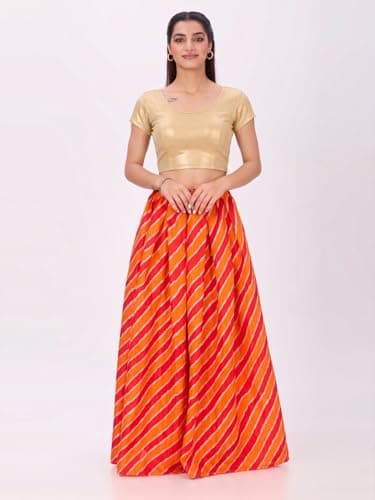 Plus Size Round Neck Stretchable Shimmer Blouse Gold Short Sleeve 5