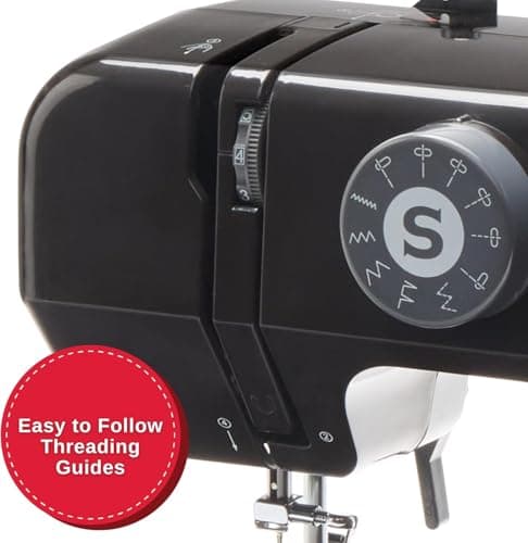 SINGER M1000 Mending Machine | Compact, Lightweight & Portable With 32 Stitch Applications & LED Light | Great for Light to Medium Weight Fabrics & Repairs - Black 5