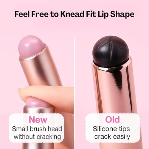 Flavizo 2 Pcs Silicone Lipstick Brush Applicator, Soft Flexible Lip Brushes for Lipstick Balm Gloss, Easy to Clean Lipstick Applicator and Concealer, Portable Lip Tool 4