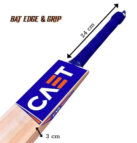 Popular Willow Cricket Bat for All Tennis Balls (Natural, Full Size), Wood, Multicolour 4