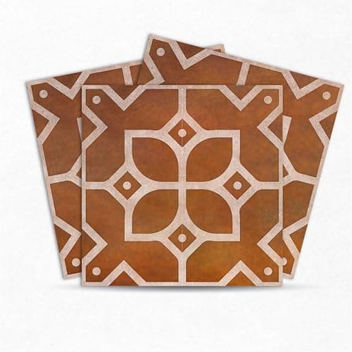 Mosaicowall DIY Peel and Stick Self Adhesive Floor Tile Stickers for Kitchen, Living Room | Antiskid Flooring Tile FST005 6 X 6 Inches (Pack of 12)