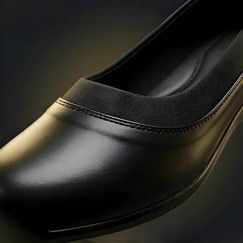 REWANA Women's Formal Bellies, Synthetic Leather, Low Wedge Heel, Slip-On, Matte Finish, Round Toe, for Office Ballerinas (Black, UK Footwear Size System, Adult, Women, Numeric, Medium, 9) 2