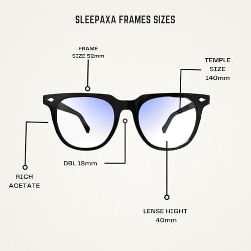 Sleepaxa® Elixir Modern Stealth Eyewear | NeuroCalm FLX+ Daytime Focus Lenses | Blue-Light Filtering Yellow Tint for Energy & Digital Clarity | Translucent Black Acetate (Smoke Grey) 4