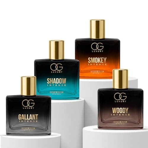 OG Luxury India's First & Strongest Perfume for Man Combo | Smokey, Shadow, Gallant & Woody Intense Extrait De Parfum | Luxury Fragrances | Long lasting Premium Perfume | Gift for Men, 50 ml Each, Pac