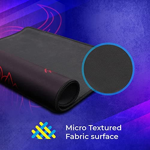ZEBRONICS Firestorm Gaming Mouse pad for All Mouse sensors with Micro-Textured Fabric Surface, Anti Slip Rubber Base, 350x250mm Size, 4mm Thickness and a Portable roll and go Design 4