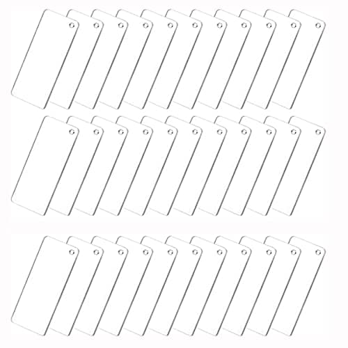 Parikshit Sublimation 30 Pcs Transparent Keychain Blanks for Art and Craft Girls Cute Key Chain Hook Blank Frame Acrylic Glass Art and Craft kit Accessories