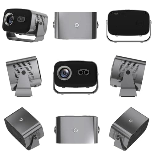 Smart Home Projector 4k Ultra HD, Native 1080P Fully Automatic, HDMI ARC, WiFi 6 & BT, Screen Mirroring, Portable Room Cinema, 270° Rotate, Black 2