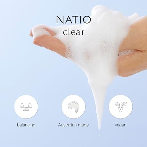 Natio Australia Clear Oil Control Foam Cleanser,150 ml - Acne Face Wash - Face Cleanser with Tea Tree, Witch Hazel - For Oily, Acne Prone Skin 4