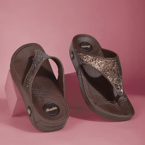 Bata Kafi E Women's Brown Flip Flops - 5 UK (5724014) 6