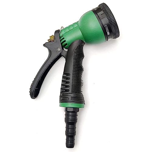 GLUN Plastic Garden Hose Nozzle Water Spray Gun, 8 Adjustable High-Pressure Spray, Multi Useability For Car, Bike And Gardening