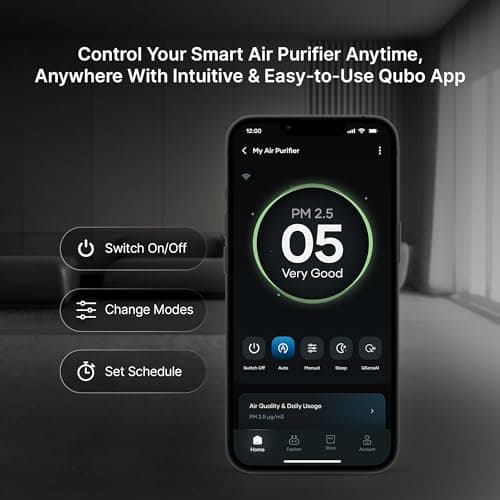 Qubo Smart Air Purifier R700 for Home by Hero Group | 700 Sq Ft | 99.99% Allergen Removal | HEPA H13 | 9000 Hrs Filter Life | App & Voice Control | Energy Saving | Ultra-Quiet BLDC Motor 6