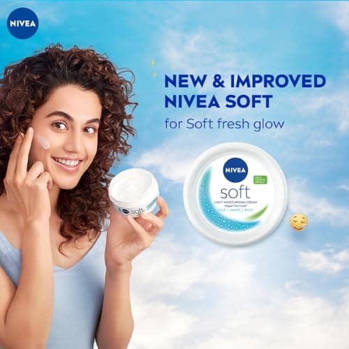 NIVEA Soft Light Moisturizer For Face, Hand & Body, Instant Hydration, Non-Greasy Cream With Vitamin E & Jojoba Oil, 100ml 2