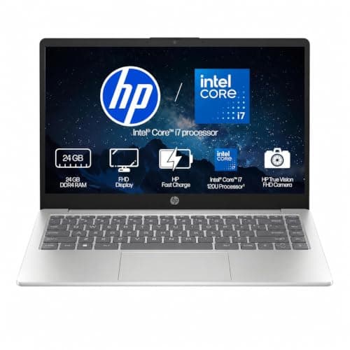 HP 14, Intel Core i7-13th Gen (24GB DDR4, 1TBSSD), FHD, Micro -Edge, Anti-Glare, 14''/35.6cm, Win11, M365* Office24, Silver, 1.41kg, FHD Camera, Iris Xe Graphics, Backlit Laptop