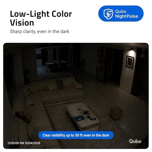 Qubo Smart Cam 360° Pro 4MP by Hero Group [2026 Edition]| STQC Certified | Color Night Vision | 360° Panoramic Monitoring |App Alerts | 2-Way Talk | AI Person Detection | Cloud & SD Card Support 4