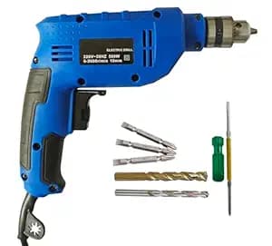 DUMDAAR Reversible Drill Machine 500W 3pc ph2 bit 1pc (masonry & hss) bit screwdriver Pistol Grip Drill
