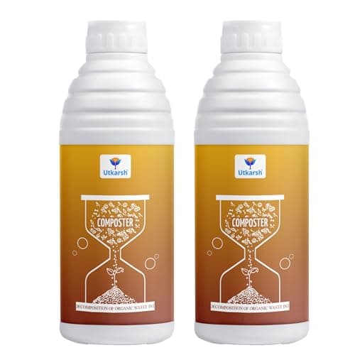 Utkarsh Composter for Quick Decomposition of Organic Waste Into Compost, Bio Waste Decomposer, Accelerate Decomposition of Kitchen, Garden Organic Waste | Set of 2 of 1 Litre; 2 Litre